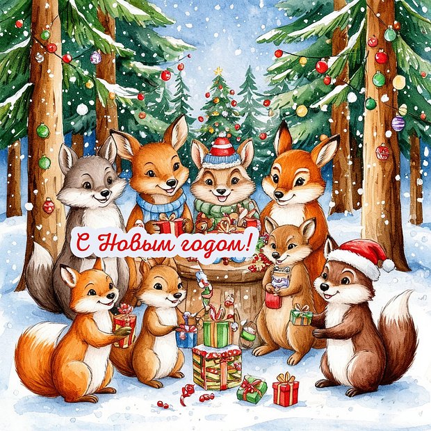 Бесплатная открытка с Новым годом 