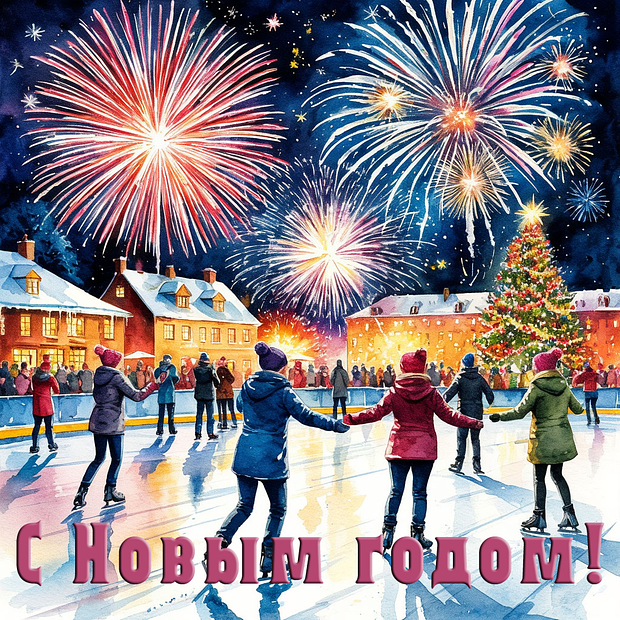 Картинка с поздравлением с Новым годом 