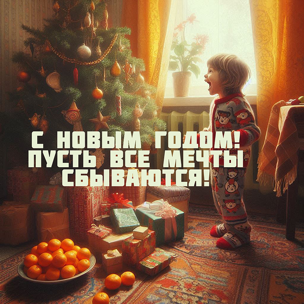 Оригинальная открытка с Новым годом