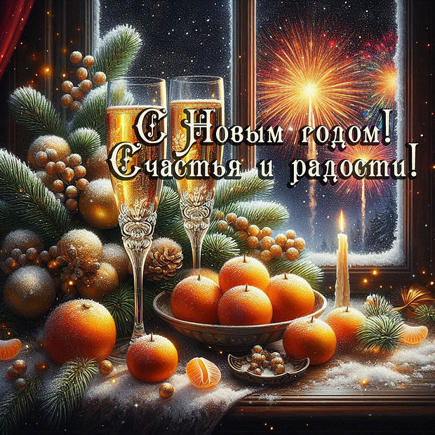 Открытка с Новым годом в стиле СССР