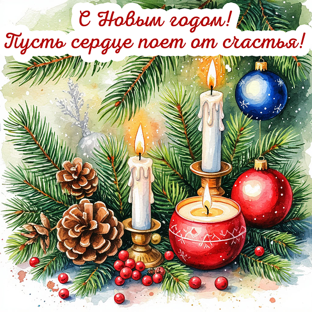 Открытка с Новым годом 2026