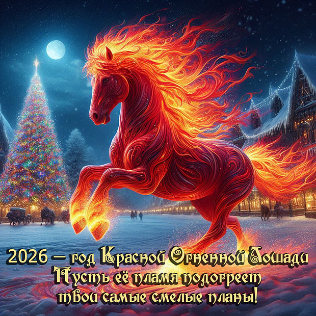 Открытка с поздравлением с Новым годом 