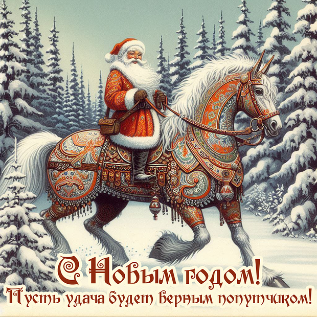 Советская открытка с Новым годом  
