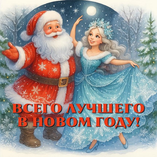 Открытка с Новым годом в стиле СССР