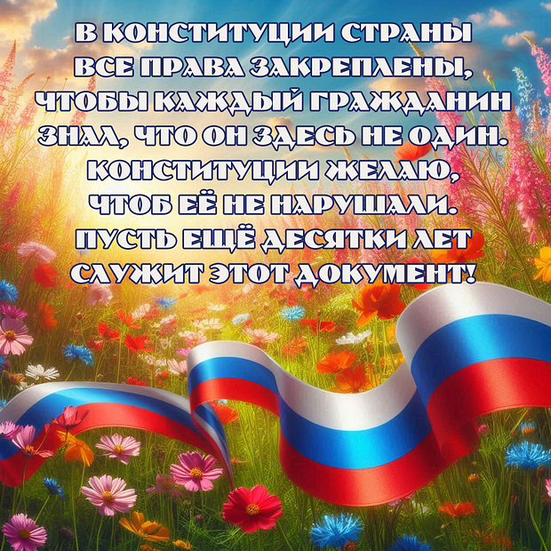 Открытка со стихами на День Конституции