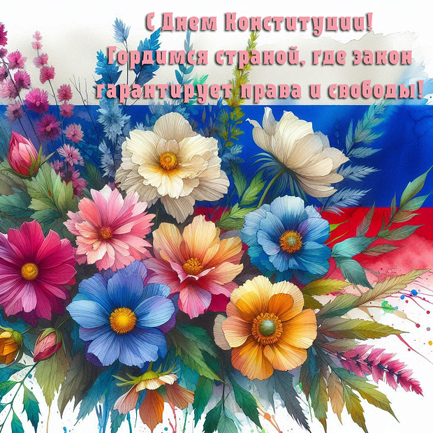 Открытка на День Конституции с теплыми словами