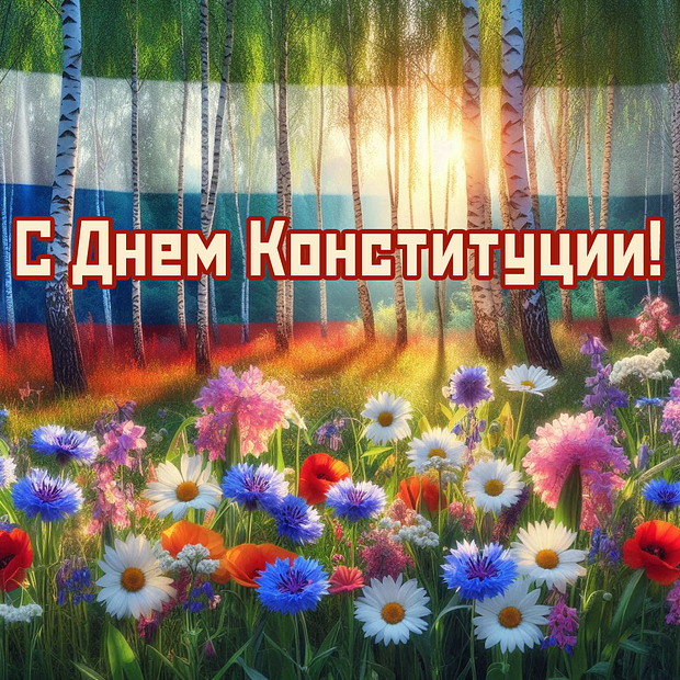 Оригинальная открытка на День Конституции