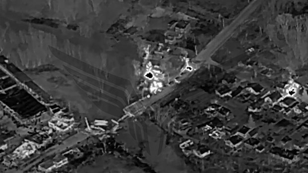 Уничтожение автомобильной колонны ВСУ в Судже операторами БПЛА центра «Рубикон» Минобороны России