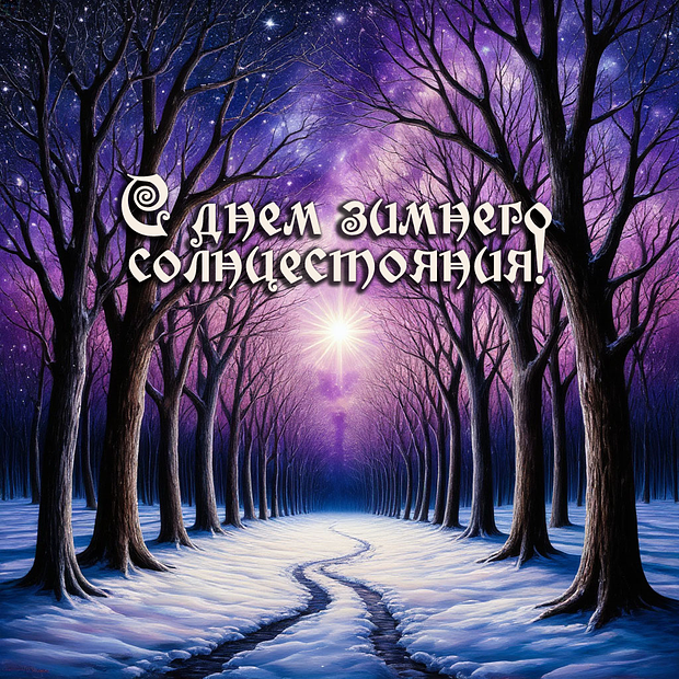 Скачать открытку с днем зимнего солнцестояния
