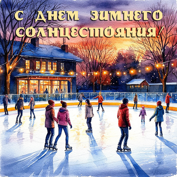 Открытка с поздравлением с днем зимнего солнцестояния
