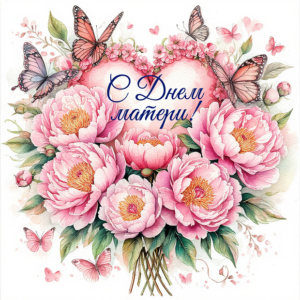 Открытка с пожеланием ко Дню матери
