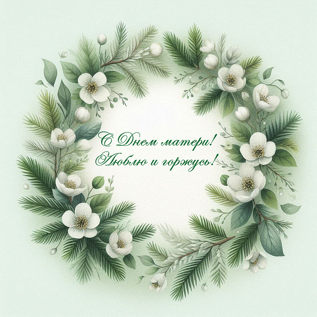 Картинка с душевным поздравлением на День матери
