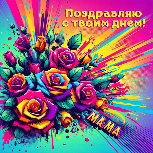 Открытка с пожеланием ко Дню матери
