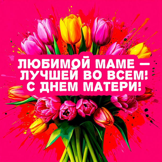 Трогательная картинка с Днем матери
