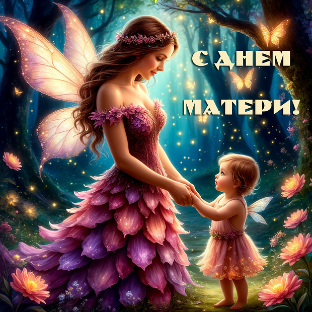 Открытка с пожеланием ко Дню матери
