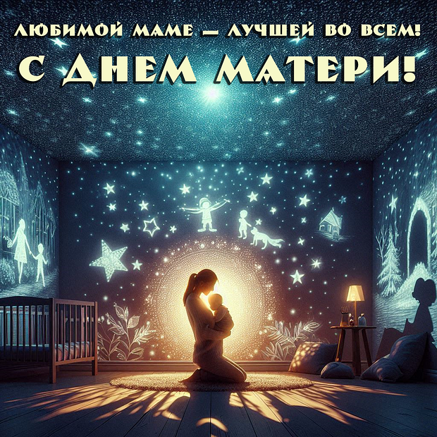 Картинка с душевным поздравлением на День матери
