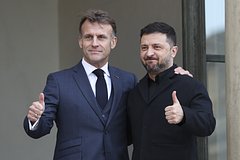 Эммануэль Макрон и Владимир Зеленский