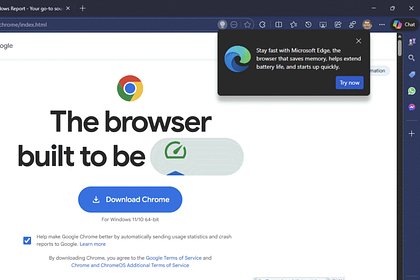 Microsoft запугала пользователей Google Chrome