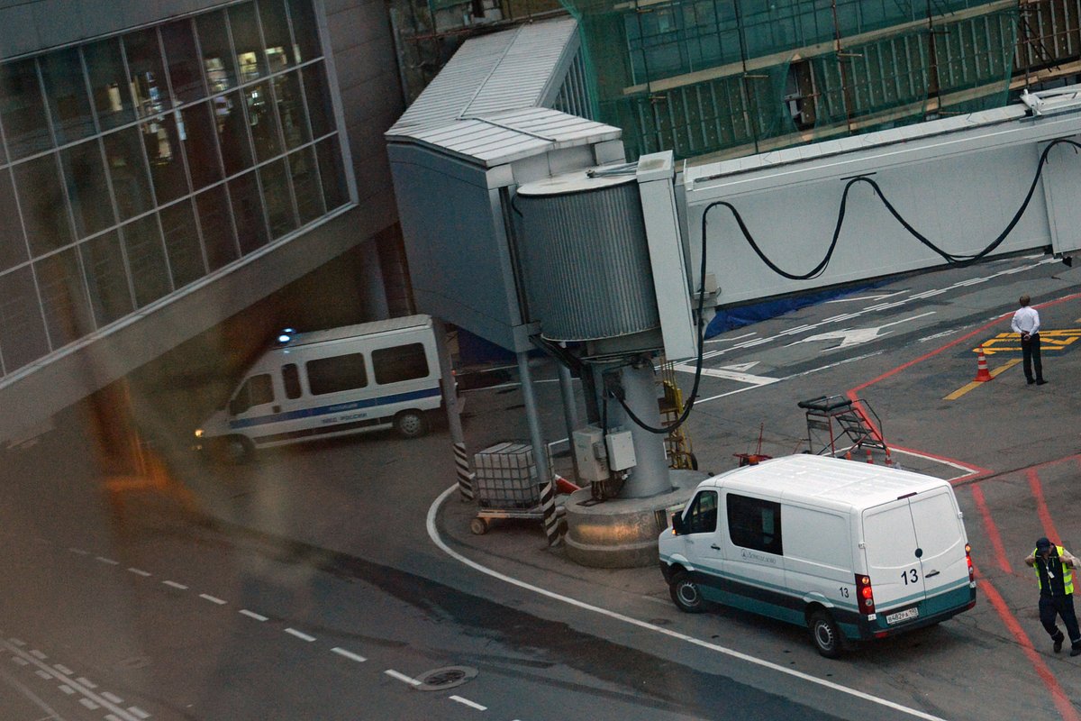 Полицейский автомобиль в столичном аэропорту Домодедово