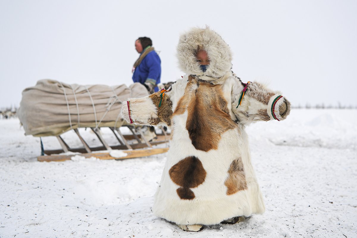 Жители этностойбища оленеводов