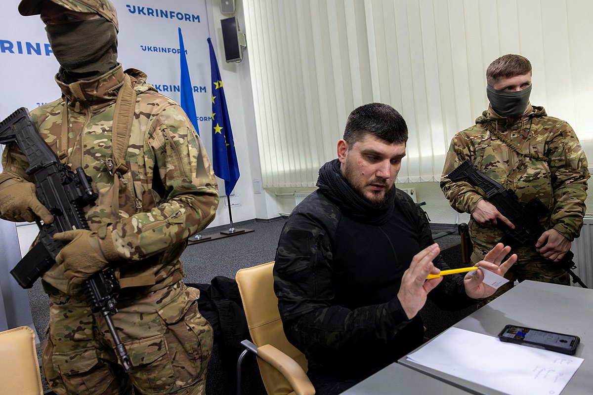 Пресс-конференция проукраинских российских военизированных группировок в Киеве