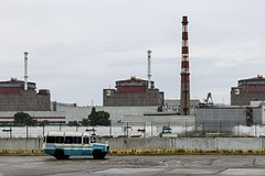 Вид на территорию Запорожской атомной электростанции