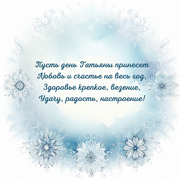 Картинка с поздравлением в стихах на Татьянин день