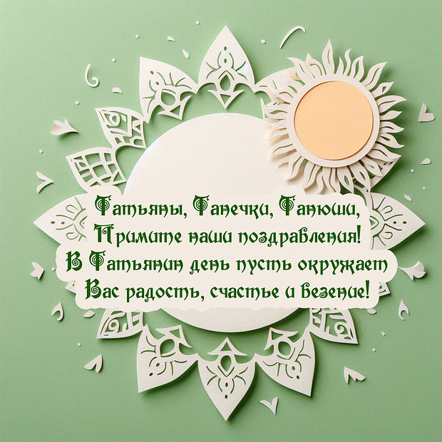 Открытка со стихами на Татьянин день