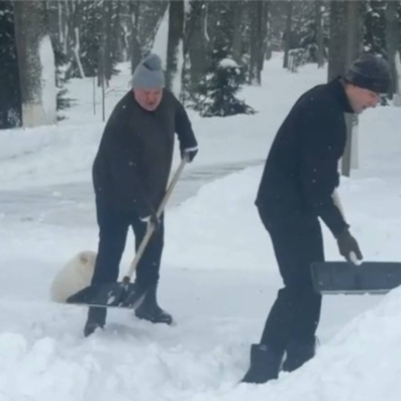 Лукашенко с сыном приняли участие в расчистке снега
