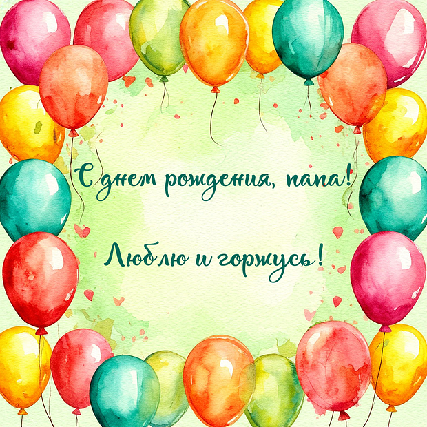Бесплатная открытка на день рождения папе