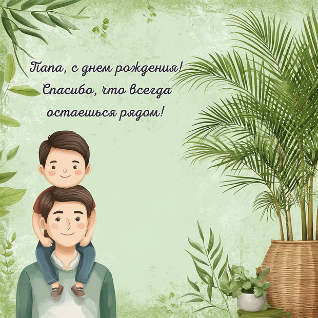 Открытка с днем рождения папе от сына
