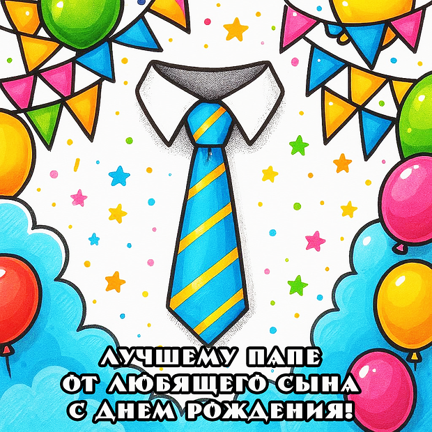 Открытка с днем рождения папе от взрослого сына 
