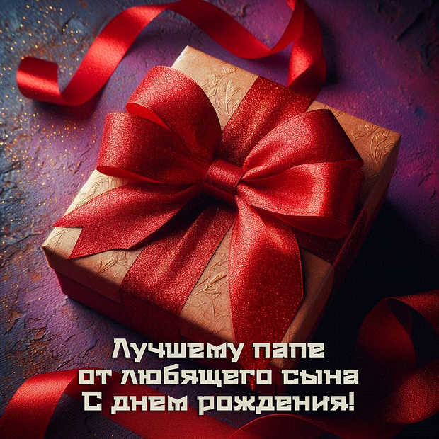 Картинка с днем рождения папе от сына 
