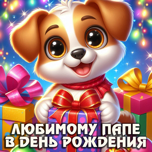 Красивая открытка на день рождения папе