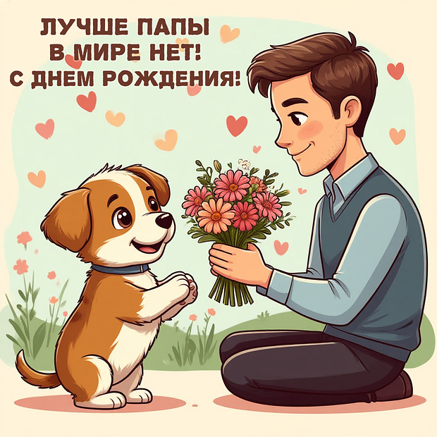 Оригинальная открытка на день рождения папе