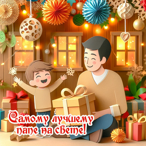 Скачать открытку с днем рождения папы
