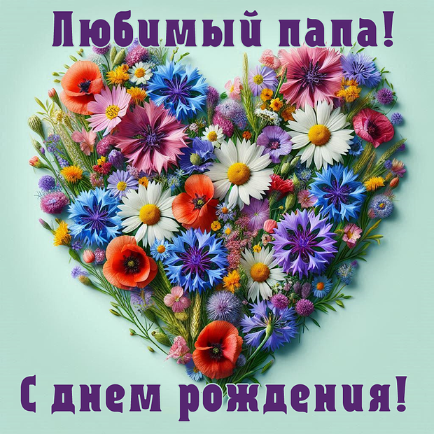 Красивая открытка с днем рождения папе	
