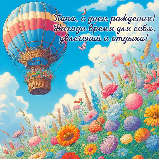 Бесплатная открытка папе с днем рождения