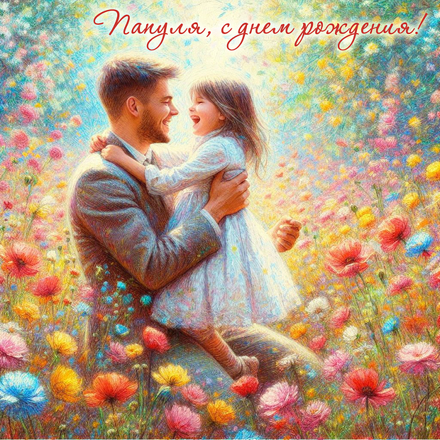 Открытка с днем рождения папе от взрослой дочери