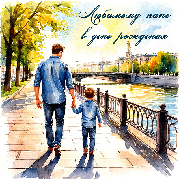 Открытка с днем рождения папе от сына 
