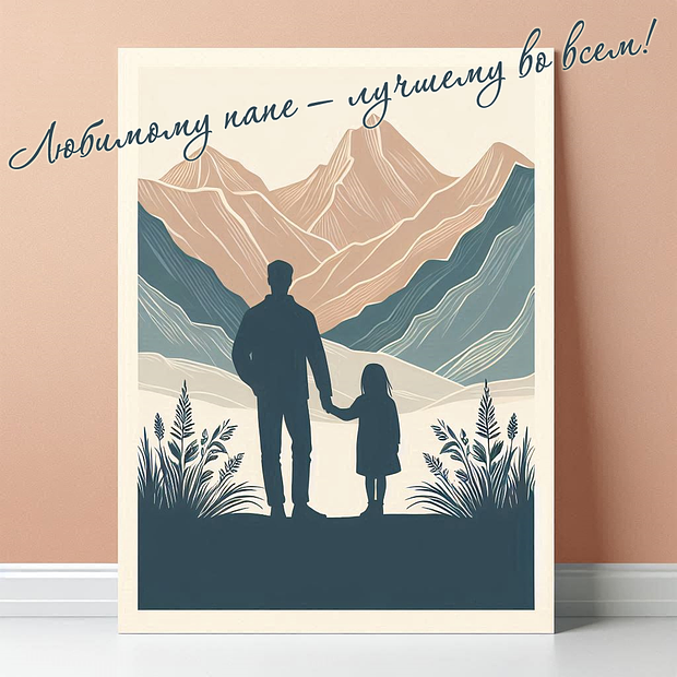 Открытка с днем рождения папе от дочки