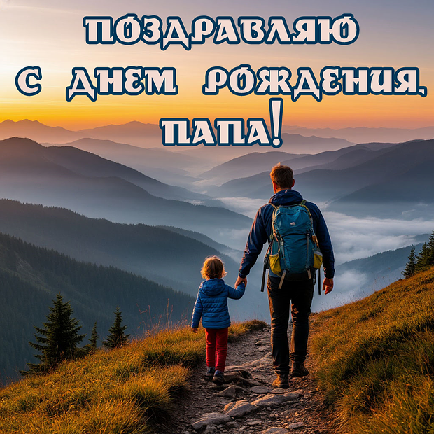 Красивая картинка, чтобы поздравить с днем рождения папу