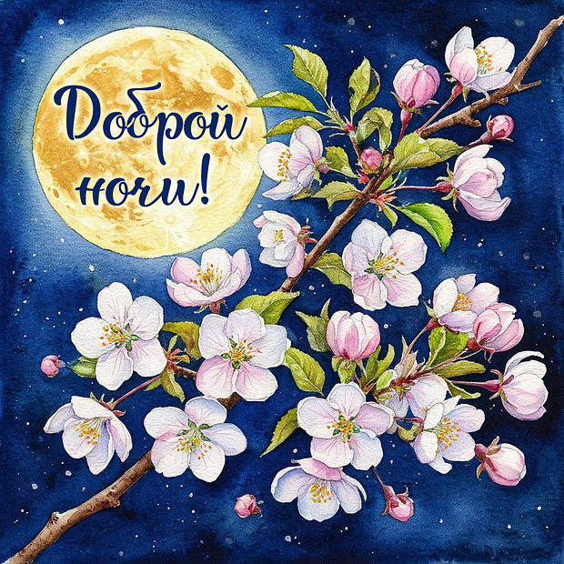 Открытка с пожеланием доброй ночи

