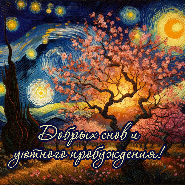 Открытка спокойной ночи и спокойного сна
