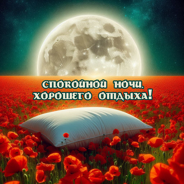 Скачать бесплатно картинку с пожеланием спокойной ночи
