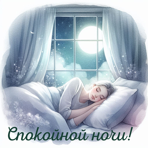 Открытка спокойной ночи женщине
