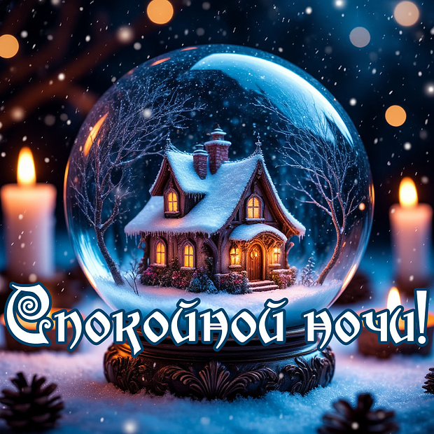 Красивая открытка с пожеланием спокойной ночи