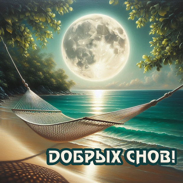 Красивая открытка с пожеланием доброй ночи
