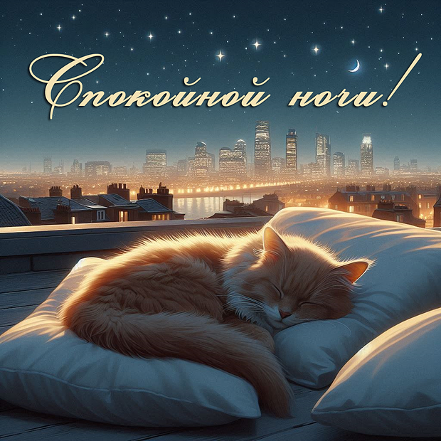 Открытка с пожеланием доброй ночи
