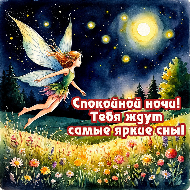 Скачать бесплатно открытку с пожеланием спокойной ночи

